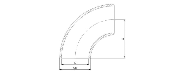 Butt Weld Long Radius 90 Degree STD