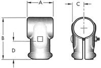 Fencing- A-Clamp Fixed Tee Diagram