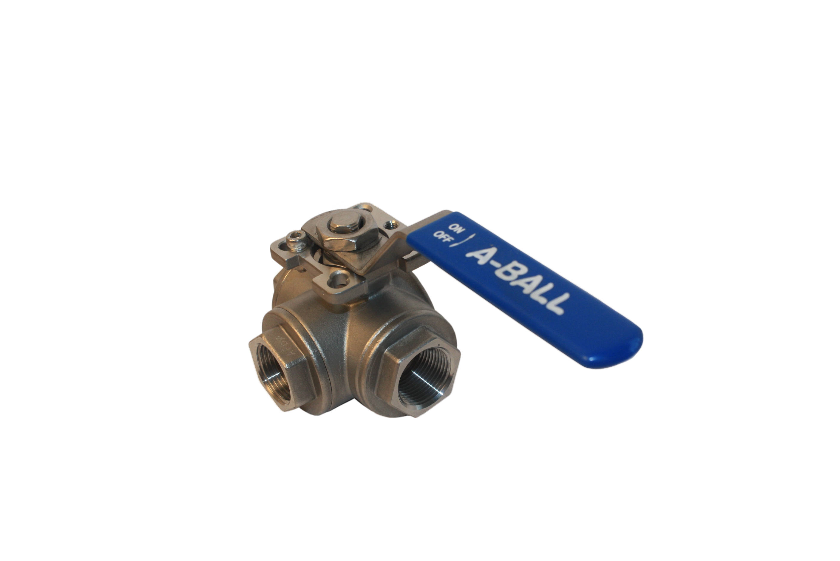 A-Ball Stainless Steel 3 Way Ball Valve L/T Port - ABVSSL/ABVSSST