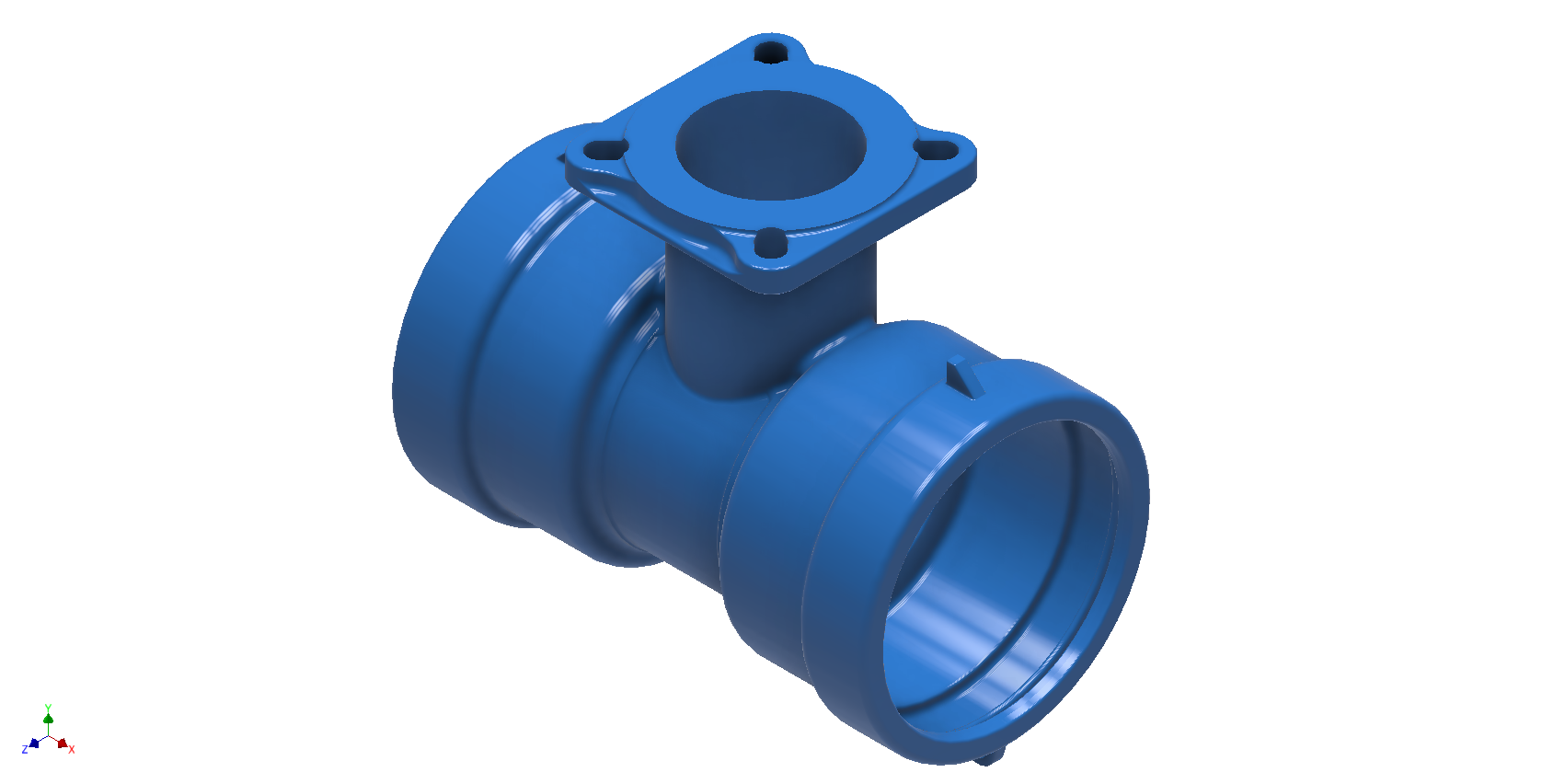 DI Nylon - Double Seal Socket Branch Flanged Tee