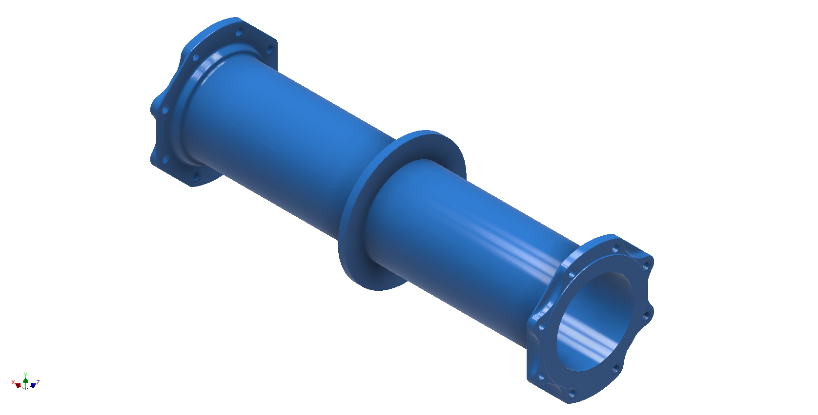 DI Nylon - Pipe Straight with Puddle Flange at Centre